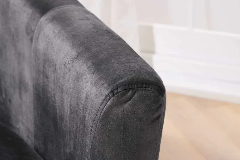 Riess-Ambiente Loungesessel|Sessel > Design Lounge Sessel HEMINGWAY dunkelgrau Samt Armlehnen Cocktailsessel