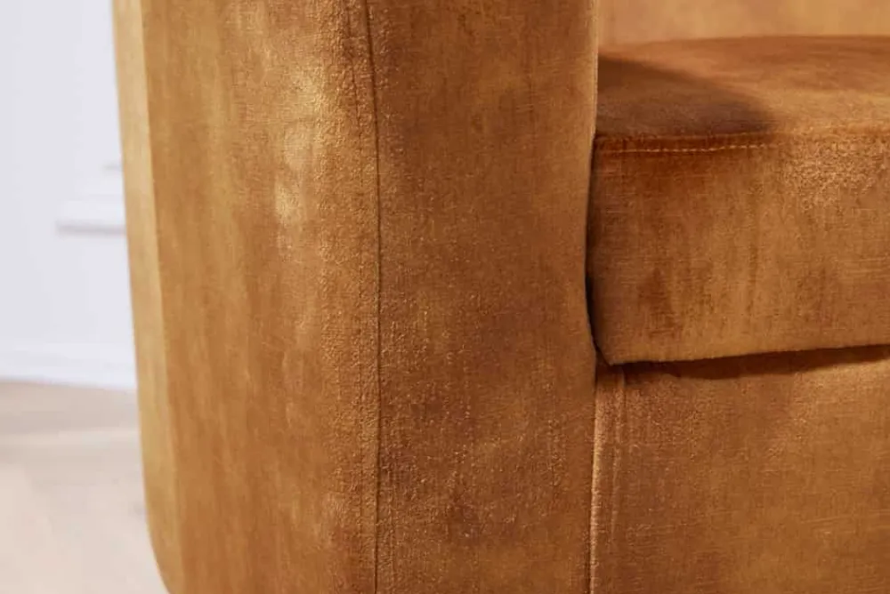 Riess-Ambiente Loungesessel|Sessel > Design Lounge Sessel HEMINGWAY senfgelb Samt Armlehnen Cocktailsessel