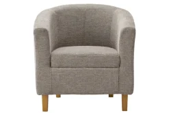 Riess-Ambiente Loungesessel > Design Lounge Sessel HEMINGWAY taupe Strukturstoff mit Armlehnen Cocktailsessel