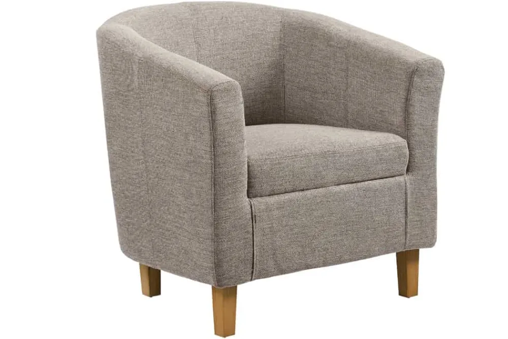 Riess-Ambiente Loungesessel > Design Lounge Sessel HEMINGWAY taupe Strukturstoff mit Armlehnen Cocktailsessel