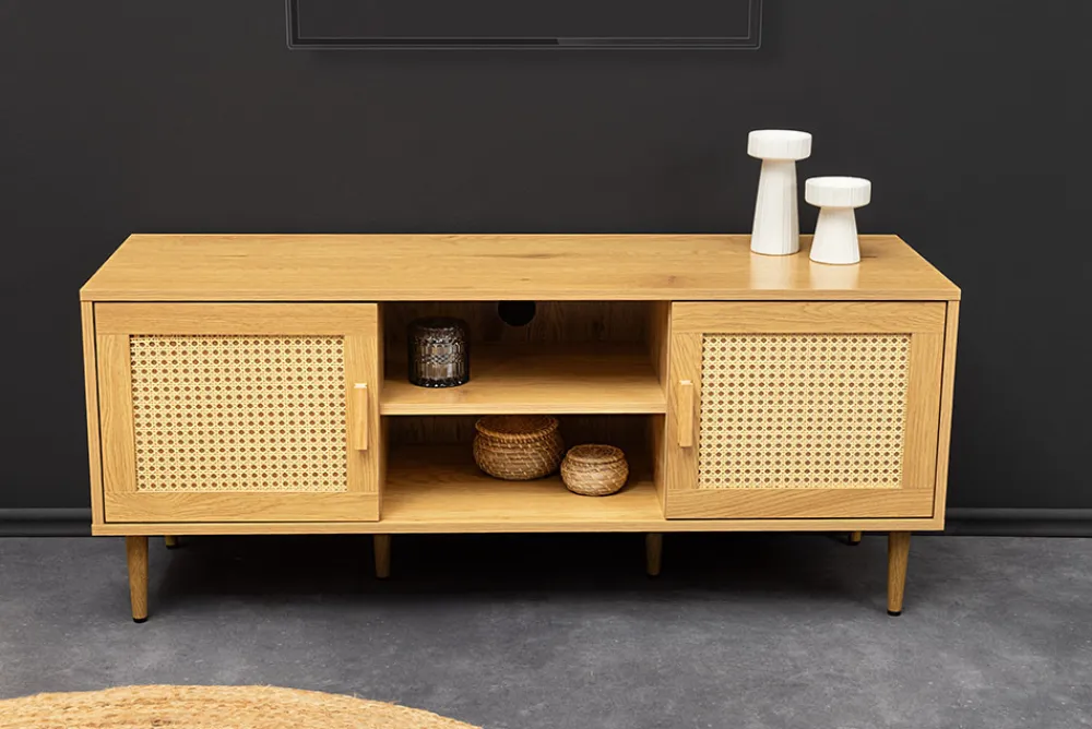 Riess-Ambiente Retro Möbel|Tv- & Lowboards > Design Lowboard VIENNA 120cm natur Wiener Geflecht Rattan TV-Board