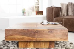 Riess-Ambiente Mehr...|Couchtische > Design Massivholz Couchtisch BOLT 70cm braun Sheesham stone finish Handarbeit