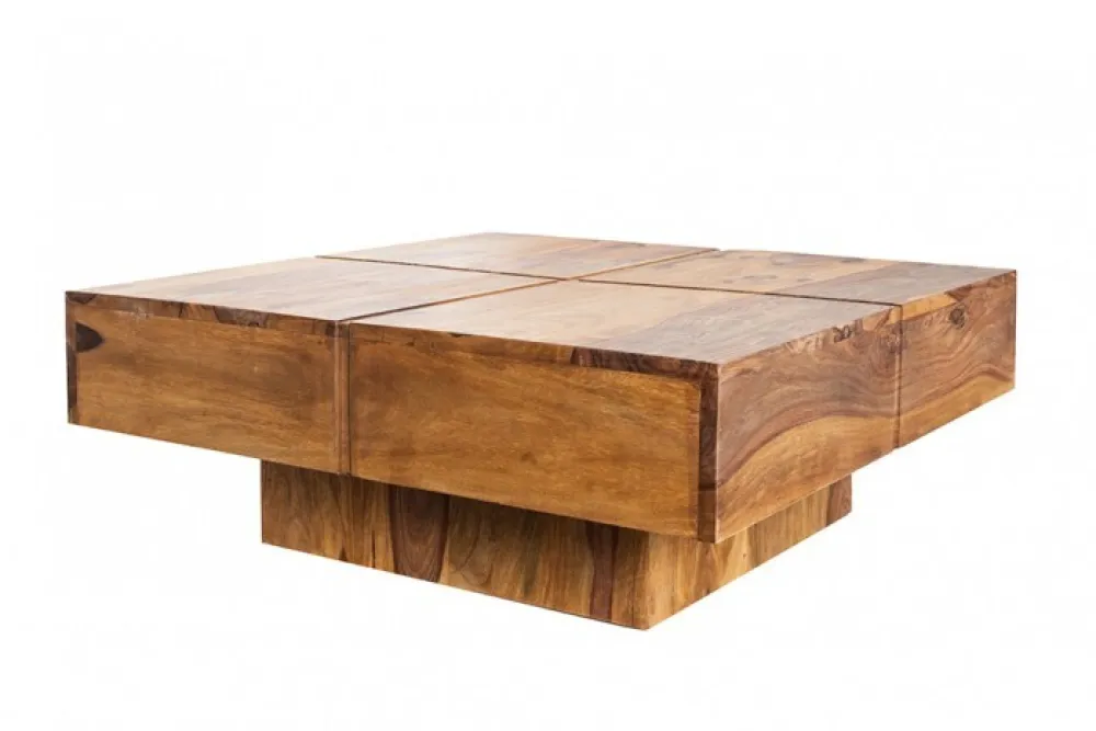 Riess-Ambiente Mehr...|Couchtische > Design Massivholz Couchtisch BOLT 70cm braun Sheesham stone finish Handarbeit