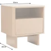 Riess-Ambiente Beistelltische|Retro Möbel > Design Nachttisch SAVOY 50cm grau beige greige Keramik Travertin Beistelltisch