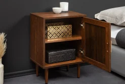 Riess-Ambiente Retro Möbel|Nachttische > Design Nachttisch VIENNA 60cm braun Wiener Geflecht Beistelltisch mit Stauraum