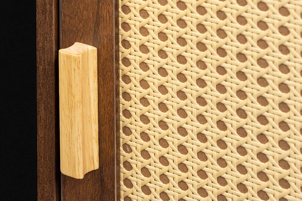 Riess-Ambiente Retro Möbel|Nachttische > Design Nachttisch VIENNA 60cm braun Wiener Geflecht Beistelltisch mit Stauraum