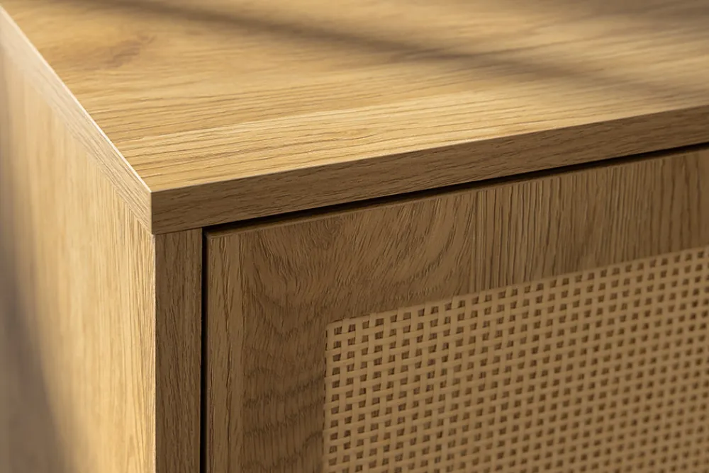 Riess-Ambiente Retro Möbel|Nachttische > Design Nachttisch VIENNA 60cm natur Rattan Geflecht Beistelltisch mit Stauraum