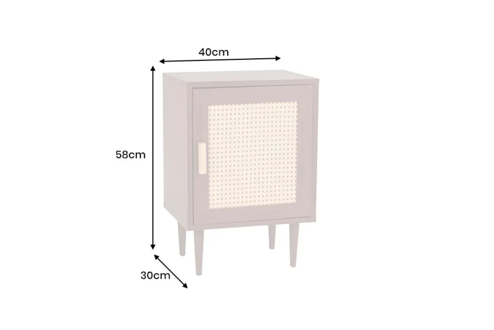 Riess-Ambiente Retro Möbel|Nachttische > Design Nachttisch VIENNA 60cm natur Rattan Geflecht Beistelltisch mit Stauraum