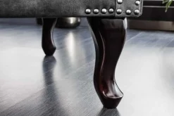 Riess-Ambiente Sessel|Samt Möbel > Design Ohrensessel CHESTERFIELD 105cm grau Samt silber Nieten