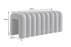 Riess-Ambiente Skandinavisch|Sitzbänke > Design Polsterbank VOGUE 95cm grau Bouclé Bettbank