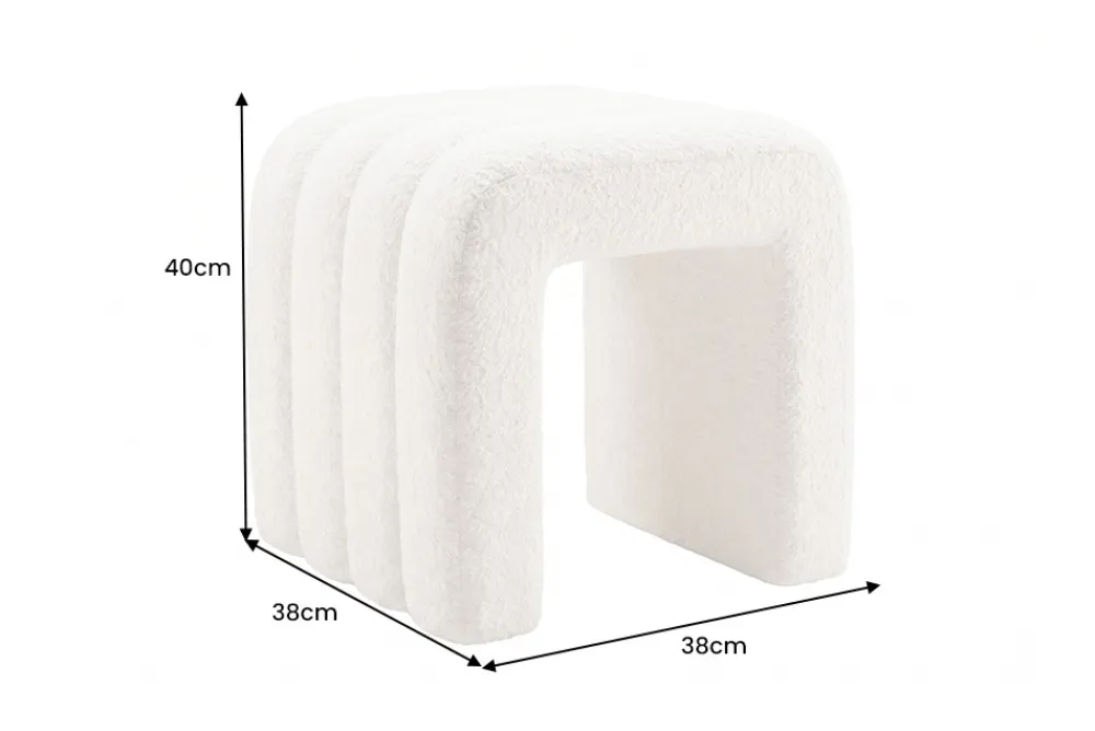 Riess-Ambiente Sitzhocker > Design Polsterhocker VOGUE 40cm beige Bouclé Sitzhocker