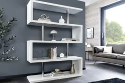 Riess-Ambiente Standregale > Design Regal SNAKE 165cm weiß Bücherregal Hochglanz mit fünf Böden