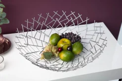 Riess-Ambiente Schalen > Design Schale STRUCTURE 45cm silber pulverbeschichtetes Metall