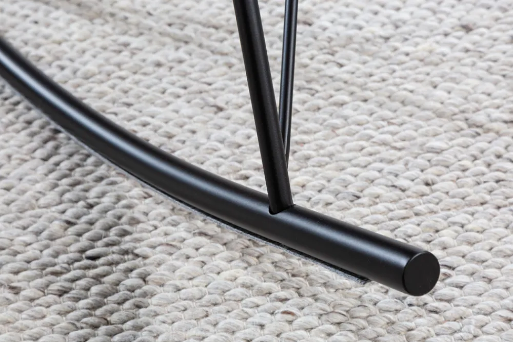 Riess-Ambiente Skandinavisch|Sessel > Design Schaukelstuhl SCANDINAVIA SWING champagner greige Samt Schaukelsessel