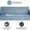 Riess-Ambiente Skandinavisch|Retro Möbel > Design Schlafsofa DIVANI 220cm hellblau Strukturstoff Scandinavian 3-Sitzer mit Bettfunktion