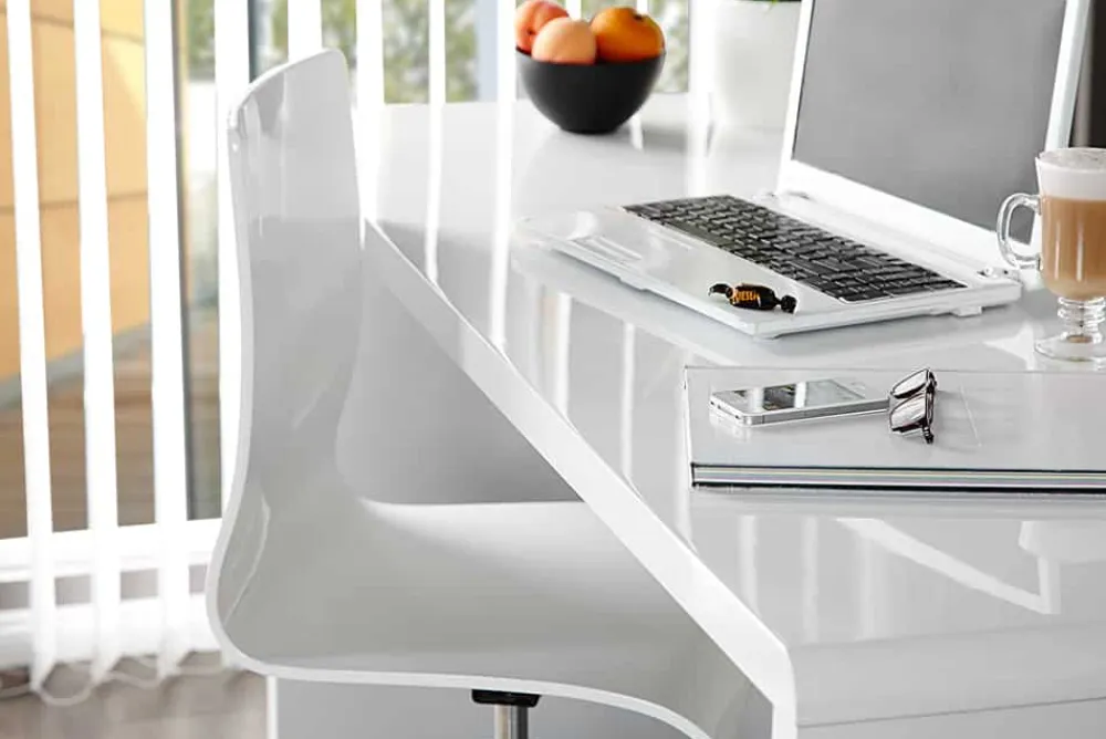 Riess-Ambiente Bürotische > Design Schreibtisch FAST TRADE 140cm weiß Hochglanz Bürotisch