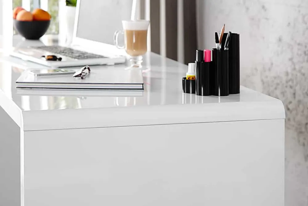 Riess-Ambiente Bürotische > Design Schreibtisch FAST TRADE 140cm weiß Hochglanz Bürotisch