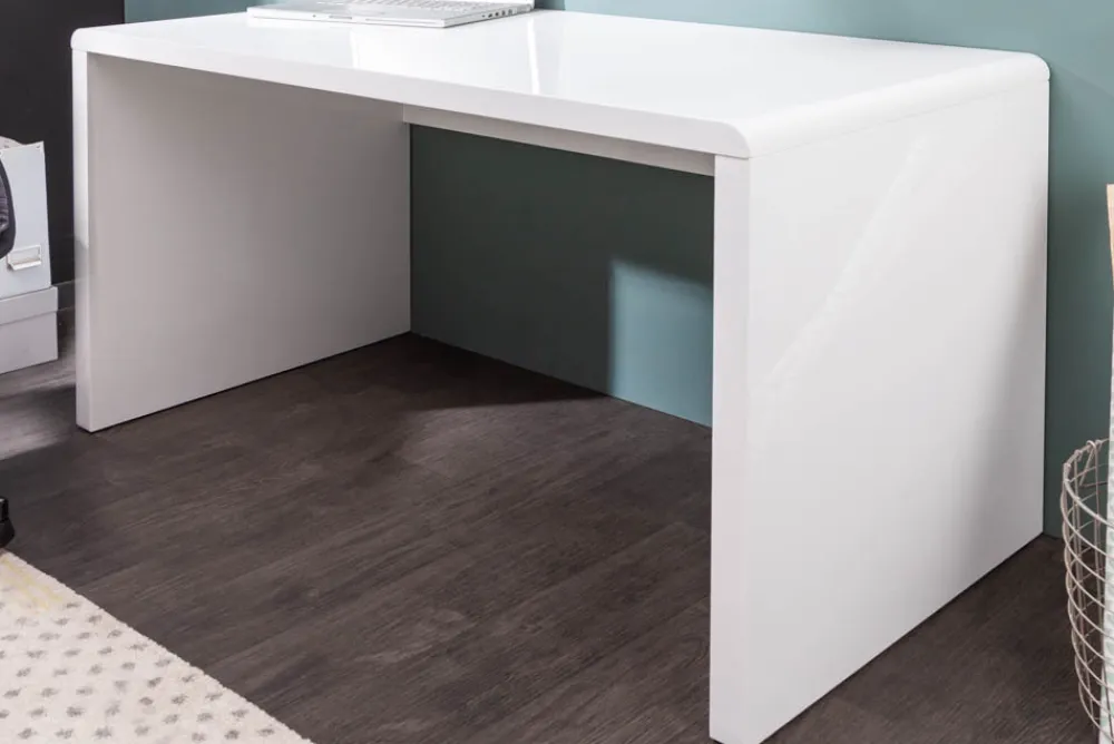 Riess-Ambiente Bürotische > Design Schreibtisch FAST TRADE 120cm weiß Hochglanz Bürotisch