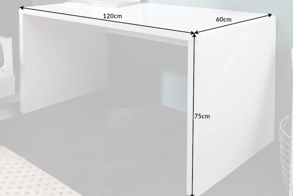 Riess-Ambiente Bürotische > Design Schreibtisch FAST TRADE 120cm weiß Hochglanz Bürotisch