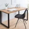 Riess-Ambiente Bürotische|Retro Möbel > Design Schreibtisch OAK DESK 120cm Eiche Vintage Metallgestell schwarz