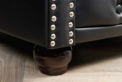 Riess-Ambiente Sessel > Design Sessel CHESTERFIELD 110cm matt schwarz Knopfheftung Federkern