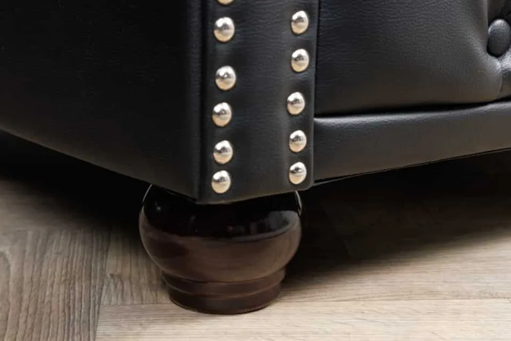 Riess-Ambiente Sessel > Design Sessel CHESTERFIELD 110cm matt schwarz Knopfheftung Federkern