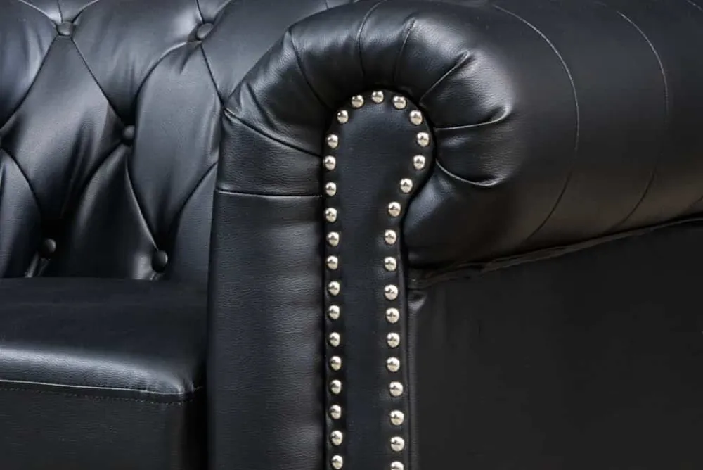 Riess-Ambiente Sessel > Design Sessel CHESTERFIELD 110cm matt schwarz Knopfheftung Federkern