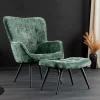 Riess-Ambiente Skandinavisch|Loungesessel > Design Sessel SCANDINAVIA grün Chenille Cremona schwarz Metall mit Armlehne
