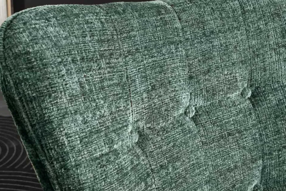 Riess-Ambiente Skandinavisch|Loungesessel > Design Sessel SCANDINAVIA grün Chenille Cremona schwarz Metall mit Armlehne
