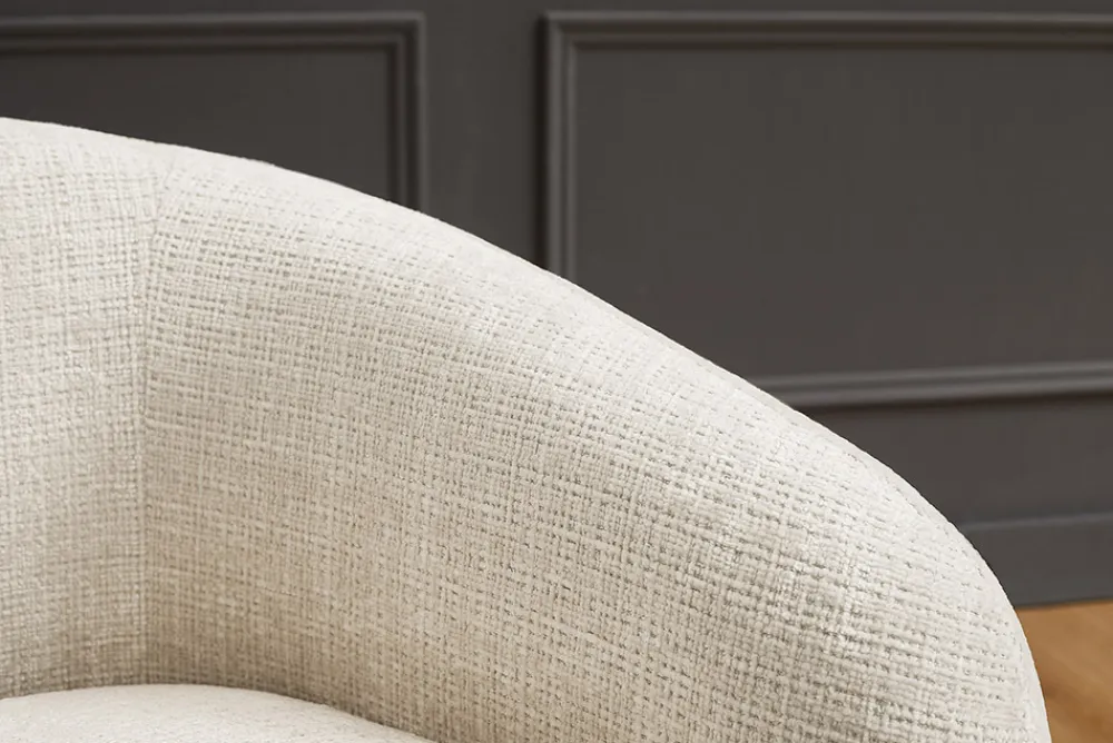 Riess-Ambiente Skandinavisch|Sessel > Design Sessel VOGUE 95cm beige Chenille mit Armlehnen und Nosagfederung
