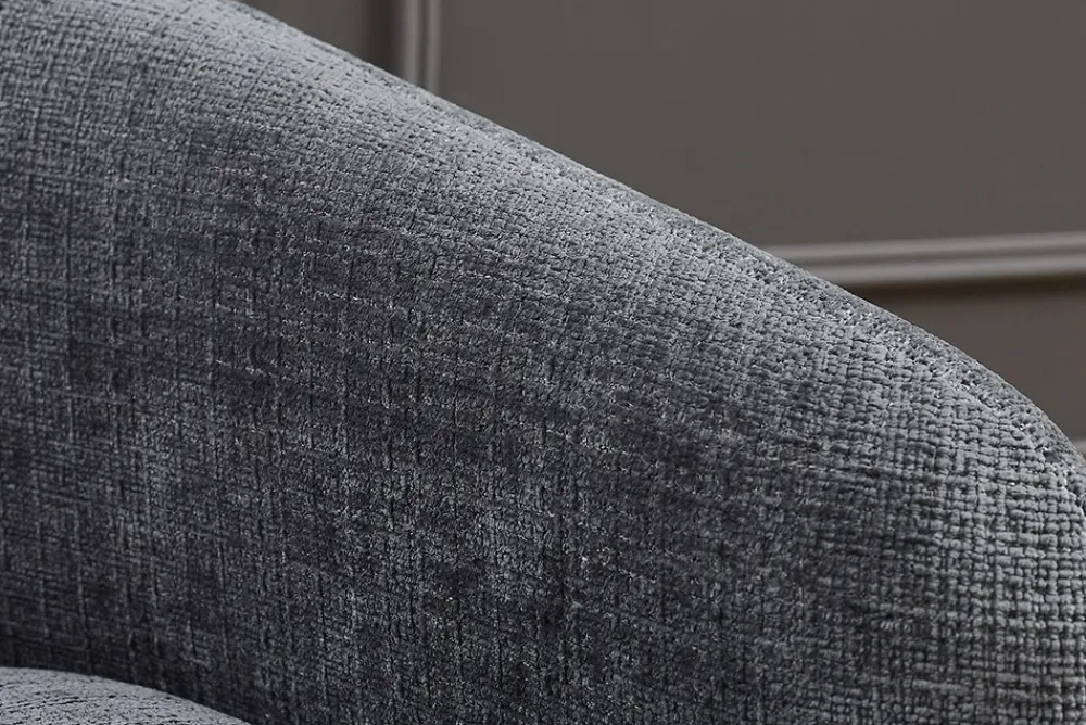Riess-Ambiente Skandinavisch|Sessel > Design Sessel VOGUE 95cm grau Chenille mit Armlehnen und Nosagfederung