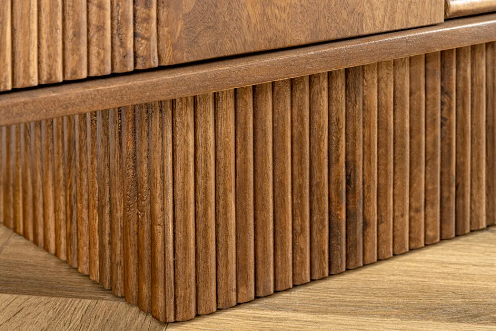 Riess-Ambiente Retro Möbel|Sideboards & Kommoden > Design Sideboard ART DECO 170cm braun smoked Mangoholz massiv 3D-Front