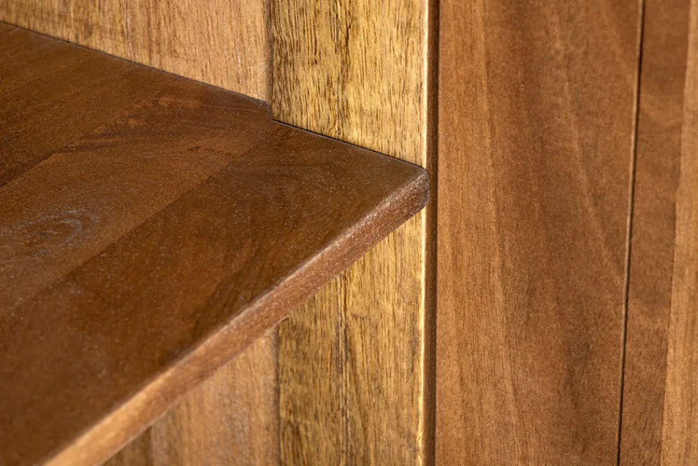 Riess-Ambiente Retro Möbel|Sideboards & Kommoden > Design Sideboard ART DECO 170cm braun smoked Mangoholz massiv 3D-Front
