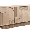 Riess-Ambiente Retro Möbel|Sideboards & Kommoden > Design Sideboard ART DECO 170cm weiß gekälkt Mangoholz massiv 3D-Front