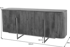 Riess-Ambiente Retro Möbel|Sideboards & Kommoden > Design Sideboard GATSBY 160cm braun mattgold Mangoholz Retro
