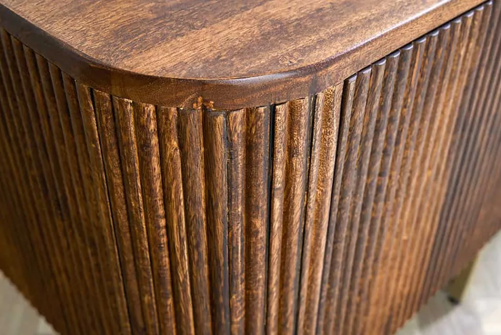 Riess-Ambiente Retro Möbel|Sideboards & Kommoden > Design Sideboard GATSBY 160cm braun mattgold Mangoholz Retro