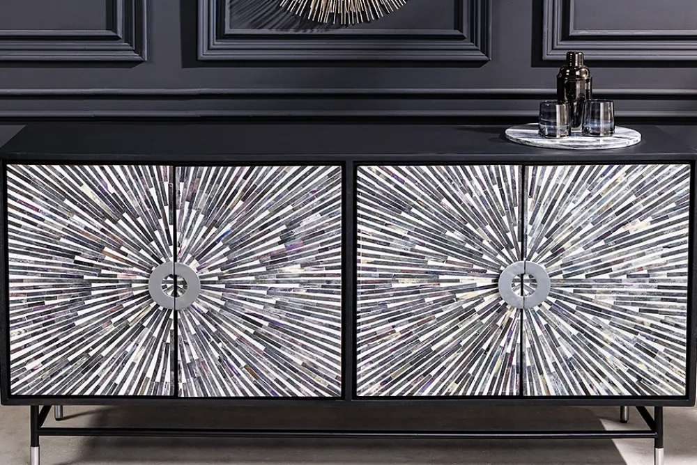 Riess-Ambiente Sideboards & Kommoden > Design Sideboard HERITAGE 160cm Mosaik-Intarsien Kunsthandwerk