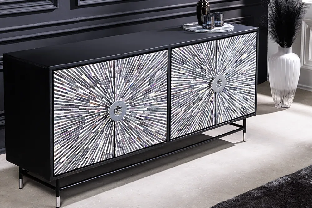 Riess-Ambiente Sideboards & Kommoden > Design Sideboard HERITAGE 160cm Mosaik-Intarsien Kunsthandwerk