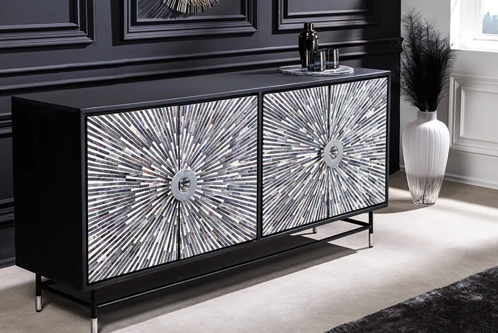 Riess-Ambiente Sideboards & Kommoden > Design Sideboard HERITAGE 160cm Mosaik-Intarsien Kunsthandwerk