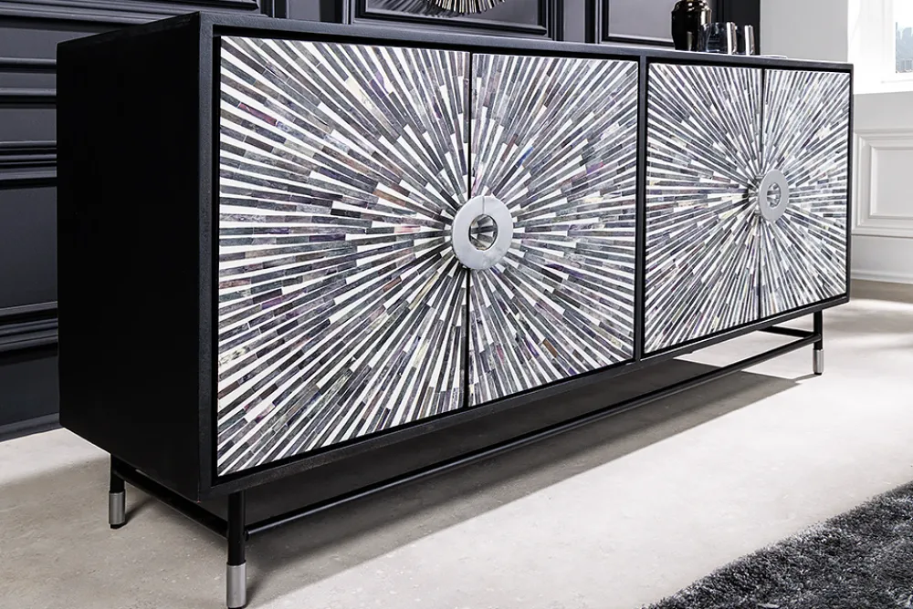 Riess-Ambiente Sideboards & Kommoden > Design Sideboard HERITAGE 160cm Mosaik-Intarsien Kunsthandwerk