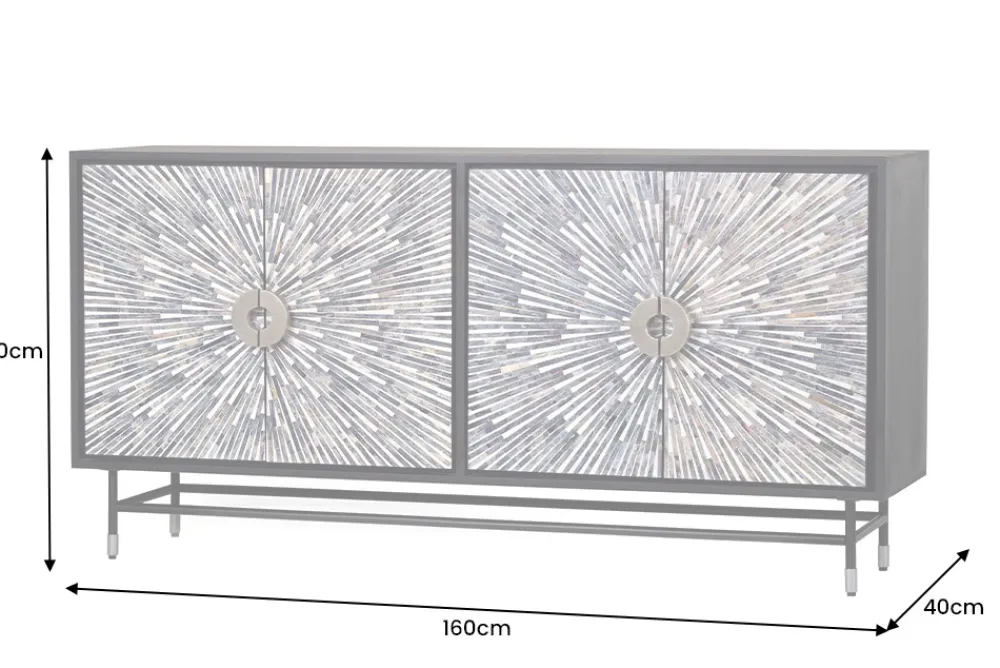 Riess-Ambiente Sideboards & Kommoden > Design Sideboard HERITAGE 160cm Mosaik-Intarsien Kunsthandwerk