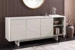 Riess-Ambiente Sideboards & Kommoden > Design Sideboard SAVOY 180cm kaschmir weiß Marmor Keramik mit Stauraum und 3D-Front