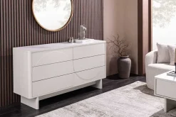 Riess-Ambiente Sideboards & Kommoden > Design Sideboard SAVOY 150cm kaschmir weiß Marmor Keramik mit sechs Schubladen