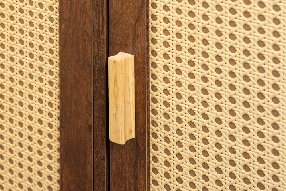 Riess-Ambiente Retro Möbel|Sideboards & Kommoden > Design Sideboard VIENNA 120cm braun Wiener Geflecht Kommode