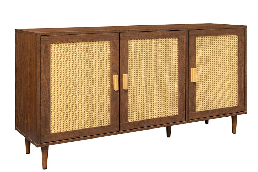 Riess-Ambiente Retro Möbel|Sideboards & Kommoden > Design Sideboard VIENNA 120cm braun Wiener Geflecht Kommode