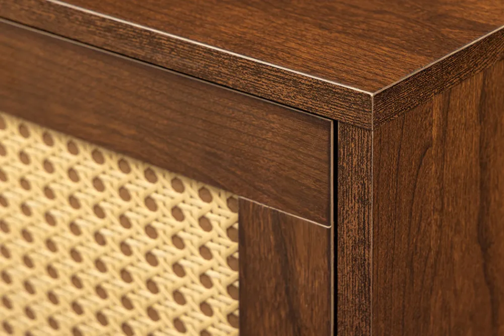 Riess-Ambiente Retro Möbel|Sideboards & Kommoden > Design Sideboard VIENNA 120cm braun Wiener Geflecht Kommode