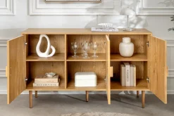 Riess-Ambiente Retro Möbel|Sideboards & Kommoden > Design Sideboard VIENNA 120cm natur Wiener Geflecht Kommode