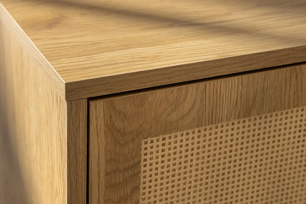 Riess-Ambiente Retro Möbel|Sideboards & Kommoden > Design Sideboard VIENNA 120cm natur Wiener Geflecht Kommode