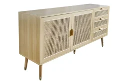 Riess-Ambiente Retro Möbel|Sideboards & Kommoden > Design Sideboard VIENNA 155cm Wiener Geflecht Rattan Kommode mit Schubladen