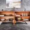 Riess-Ambiente Industrial Loft|Mehr... > Design Sideboard ZEN 180cm braun Mangoholz mit 3D Schnitzereien Metallgestell schwarz handmade
